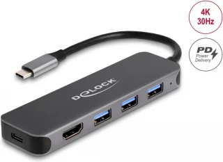 USB Type-C 3 Poort Hub met 4K HDMI en 85W PD