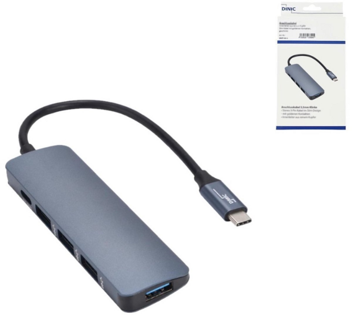USB Type-C Adapter 4-Poorts USB A HUB PD