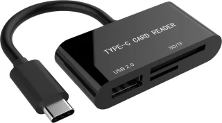 USB Type-C combo SD-kaartlezer zwart