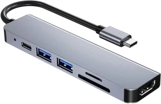 Usb Type-C hub splitter grijs