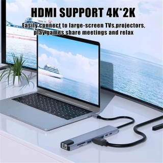 Usb Type-C hub splitter grijs