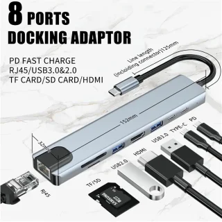 Usb Type-C hub splitter grijs