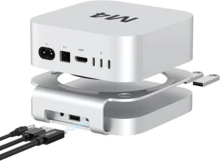 USB4 hub stand - docking station - 13,8 cm - zilver