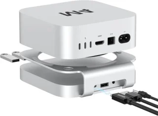 USB4 hub stand dockingstation aluminium zilver
