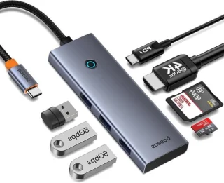 USB‑C Hub Adapter Dock - 7‑poorts Grijs
