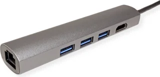VALUE USB-C dockingstation HDMI 4K 3x USB-A Gigabit Ethernet grijs