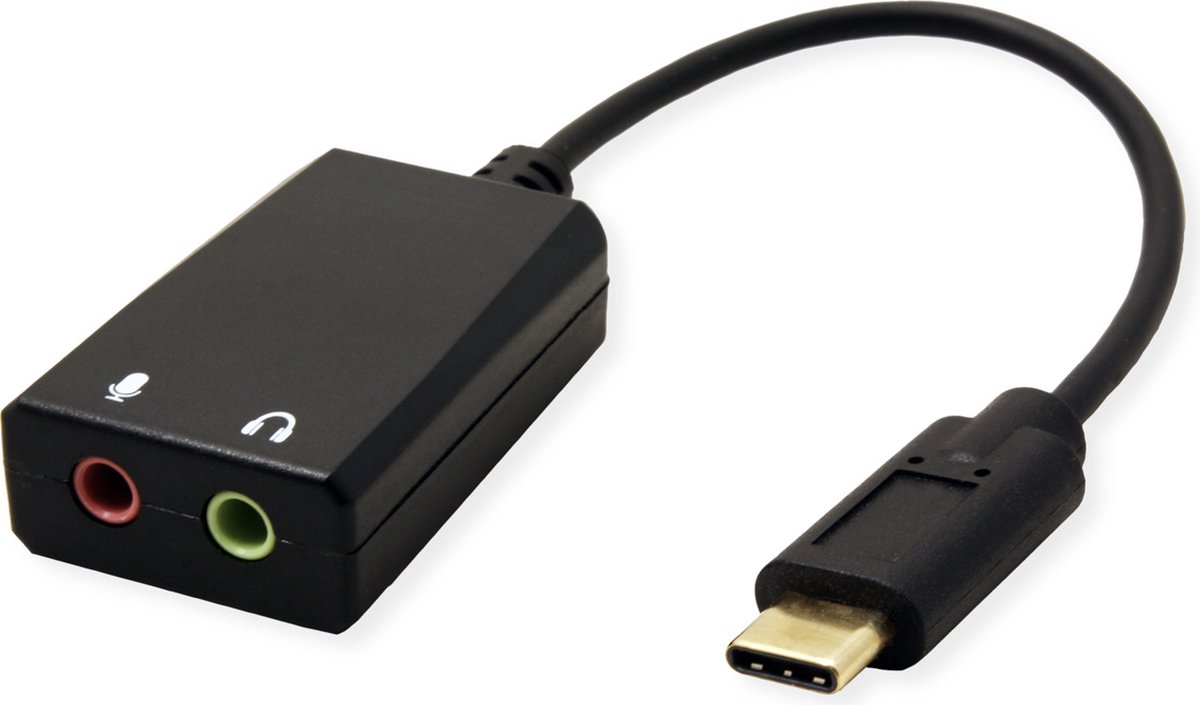 VALUE USB-C naar 2x 3,5mm Audio Adapter 0,13m Male-Female