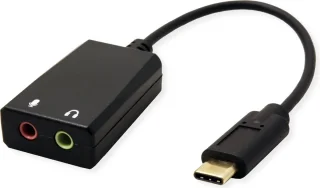 VALUE USB-C naar 2x 3,5mm Audio Adapter 0,13m Male-Female