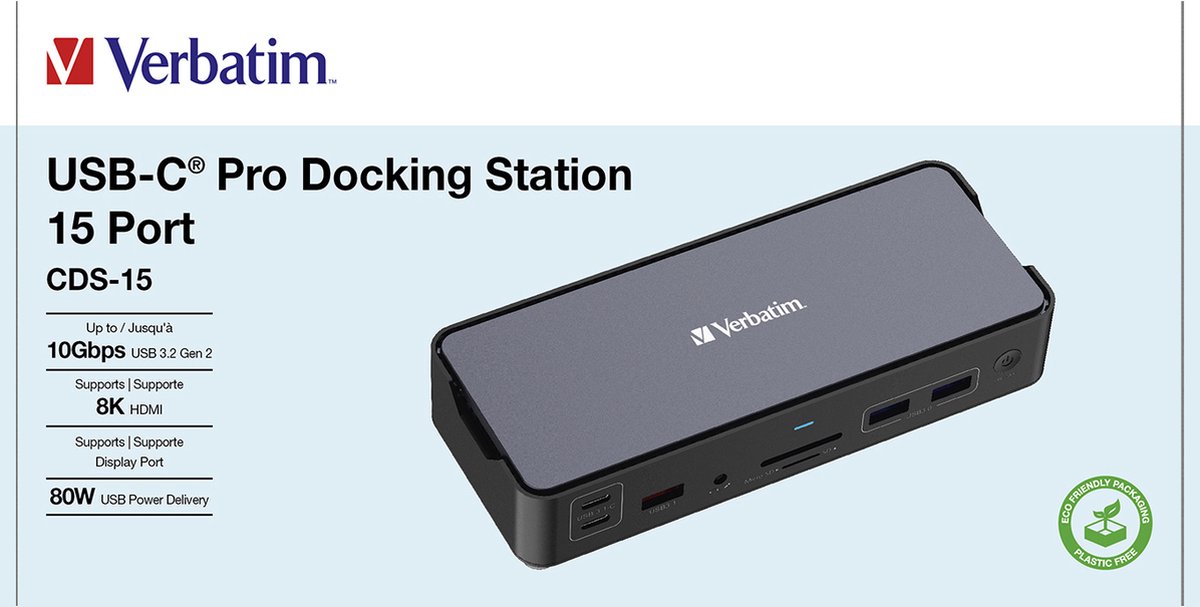 Verbatim CDS-15 USB-C dockingstation universeel