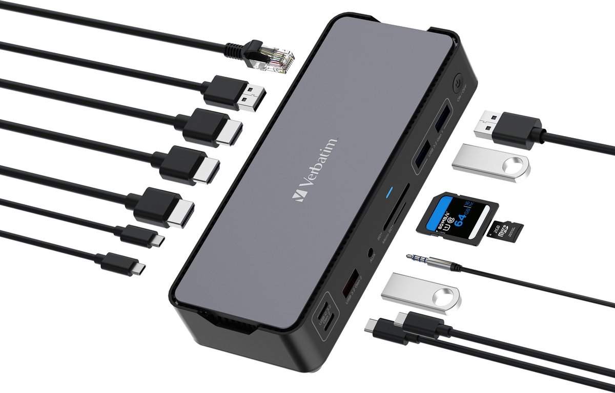 Verbatim CDS-15 USB-C dockingstation universeel