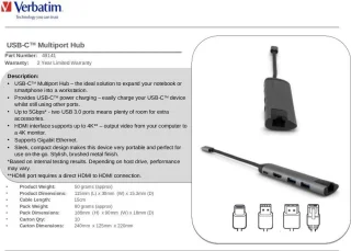 Verbatim USB-C Dockingstation 49141