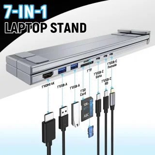 Verstelbare laptopstandaard met dockingstation