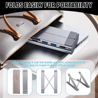 Verstelbare laptopstandaard met dockingstation
