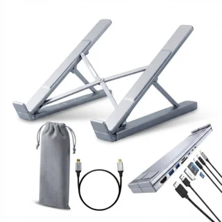 Ergonomie en connectiviteit in één: deze verstelbare laptopstandaard met USB-C hub doet het allemaal