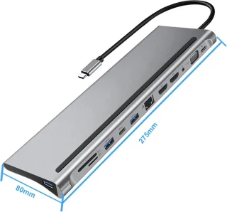 VEXON Cablehub Pro 12-in-1 USB-C Hub Adapter Spacegrey
