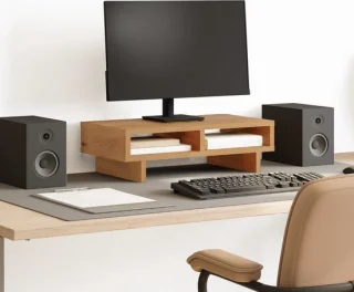 vidaXL monitorstandaard bewerkt hout eikenkleur