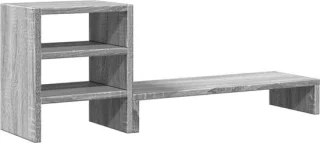 vidaXL monitorstandaard met bureau-organizer bewerkt hout grijs sonoma