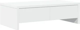 vidaXL monitorstandaard met lades 50x27x15 cm bewerkt hout wit