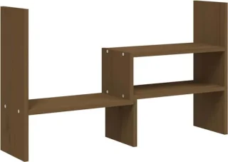 vidaXL monitorstandaard van grenenhout, honingbruin, 39-72x17x43 cm