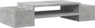 vidaXL monitorstandaard van hout, betongrijs, 70x27x15 cm