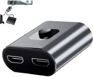 Video splitter display adapter 2 in 1 uit, zilver
