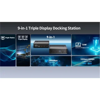 Wavlink Ultra USB-C Docking Station 2x HDMI 1x DP 125W