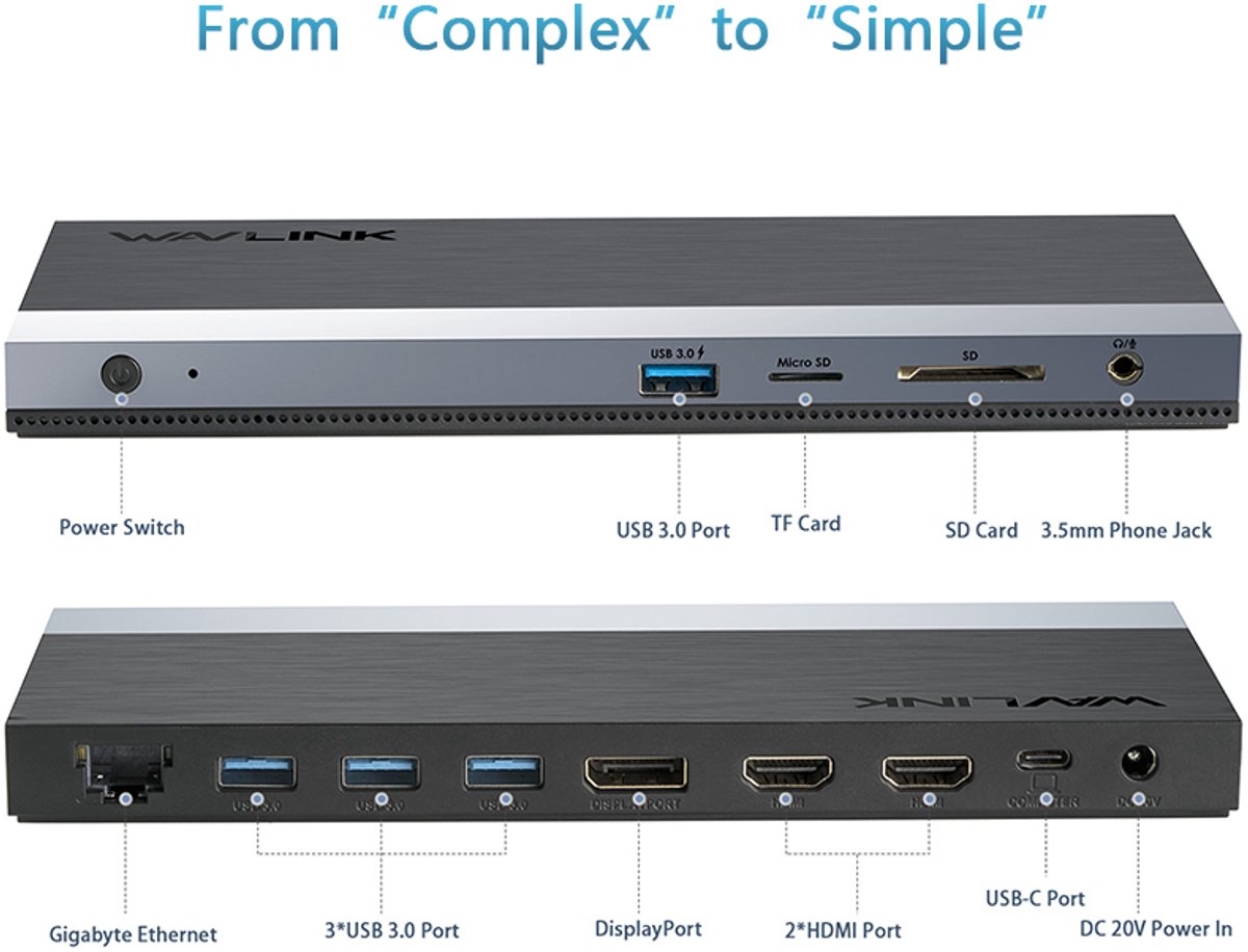 Wavlink USB-C Docking Station Thunderbolt & USB-C