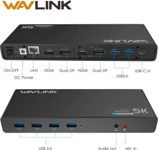 Wavlink USB-C Universal Docking Station Dual 4K Display