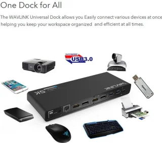 Wavlink USB-C Universal Docking Station Dual 4K Display