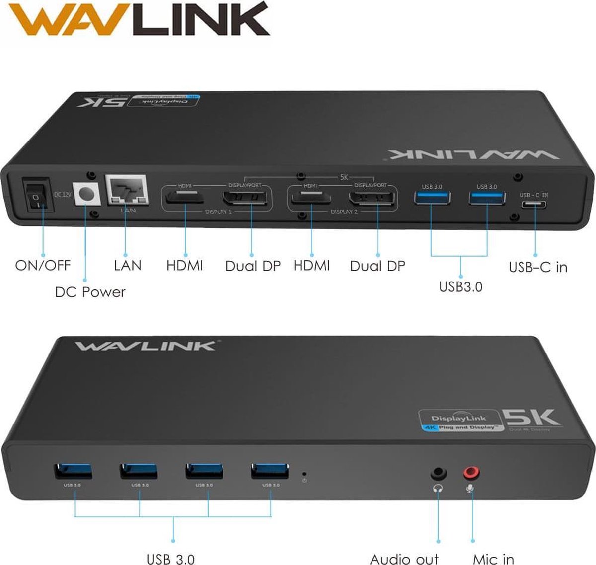 Wavlink USB-C Universal Docking Station Dual 4K