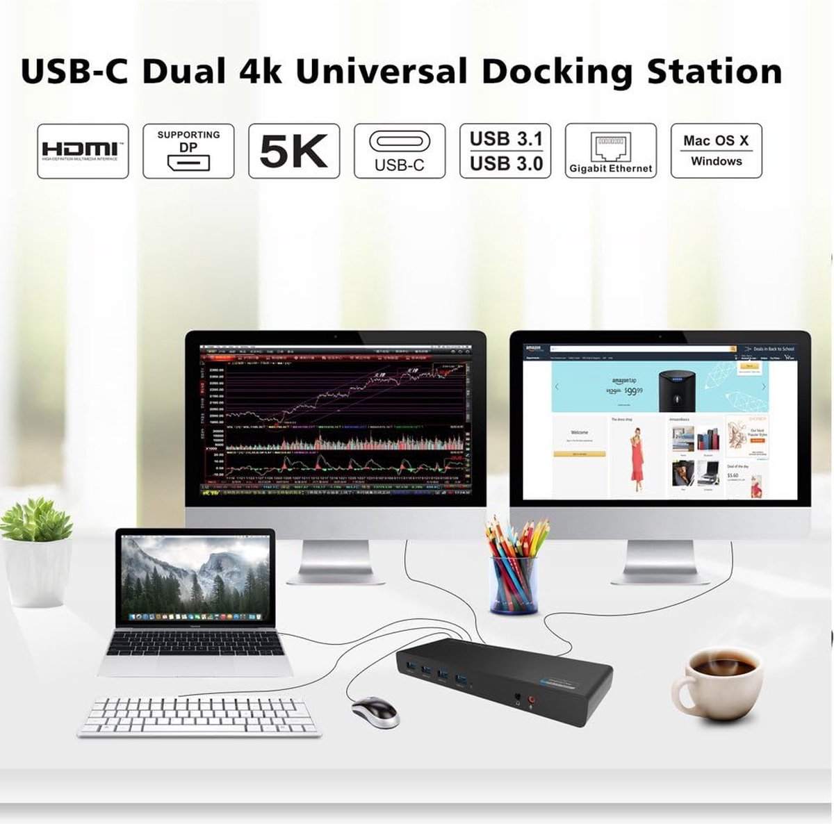 Wavlink USB-C Universal Docking Station Dual 4K