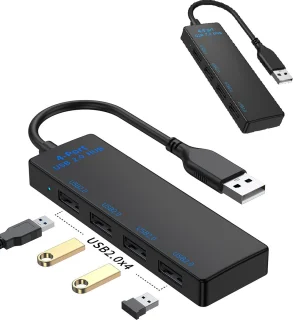 WK 4-in-1 USB 2.0 Hub Docking Station - 2 Pack