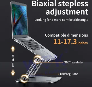WK® All Fit Aluminium Laptopstandaard 10-17 inch Zilver