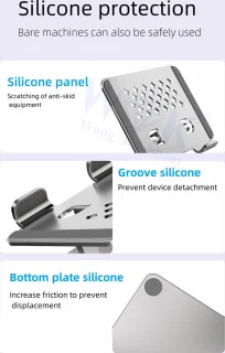WK® Metaal Tablet Standaard voor 4,7–12 inch Tablets en Telefoons - Zilver