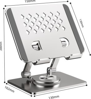 De WK® Metaal Tablet Standaard voor 4,7–12 inch Tablets en Telefoons - Zilver in één oogopslag