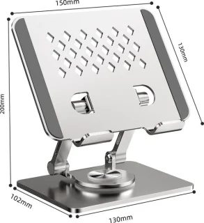 WK® Metaal Tablet Standaard voor 4,7–12 inch Tablets en Telefoons - Zilver