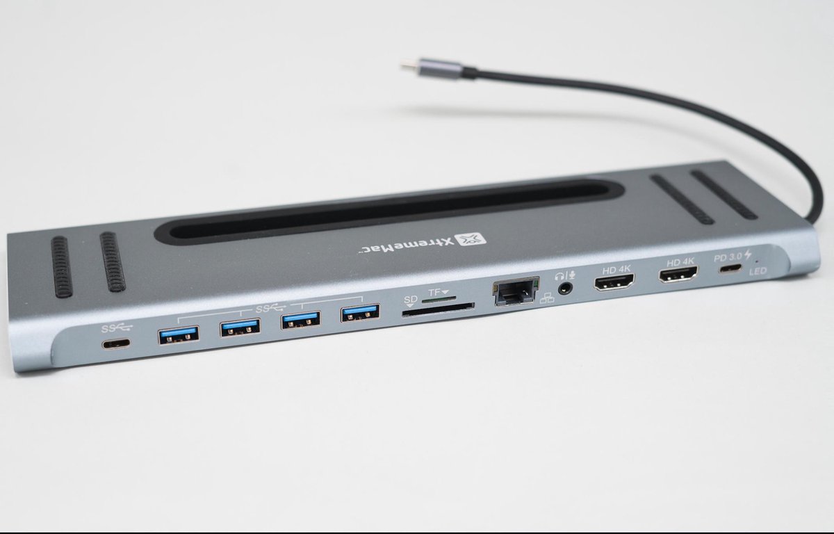 XtremeMac Docking Hub Station 12 Poorten Zilver