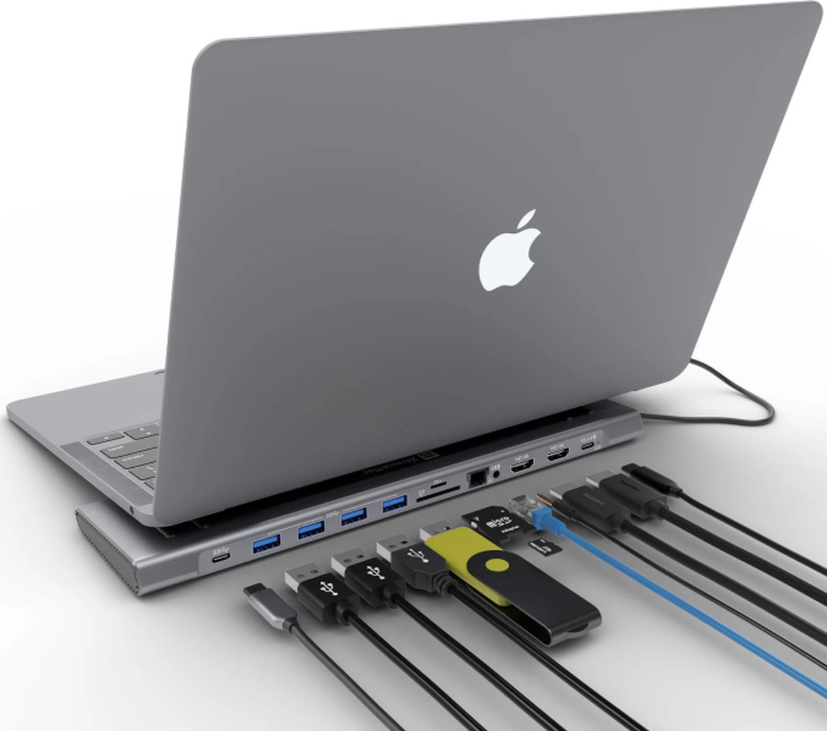 XtremeMac Docking Hub Station 12 Poorten Zilver