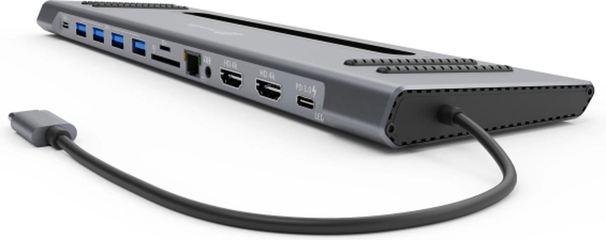 XtremeMac Docking Hub Station 12 Poorten Zilver