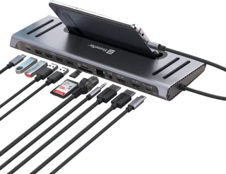 XtremeMac Docking Hub Station 12 Poorten Zilver