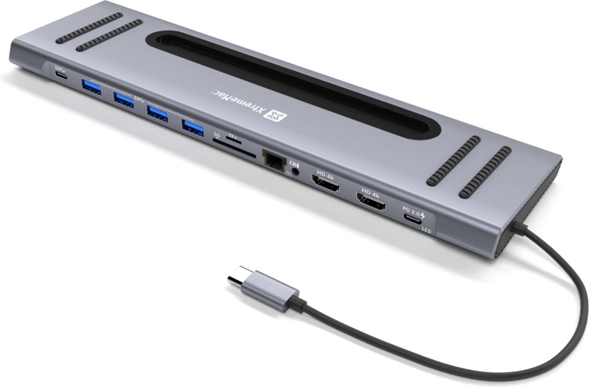 XtremeMac Docking Hub Station 12 Poorten Zilver