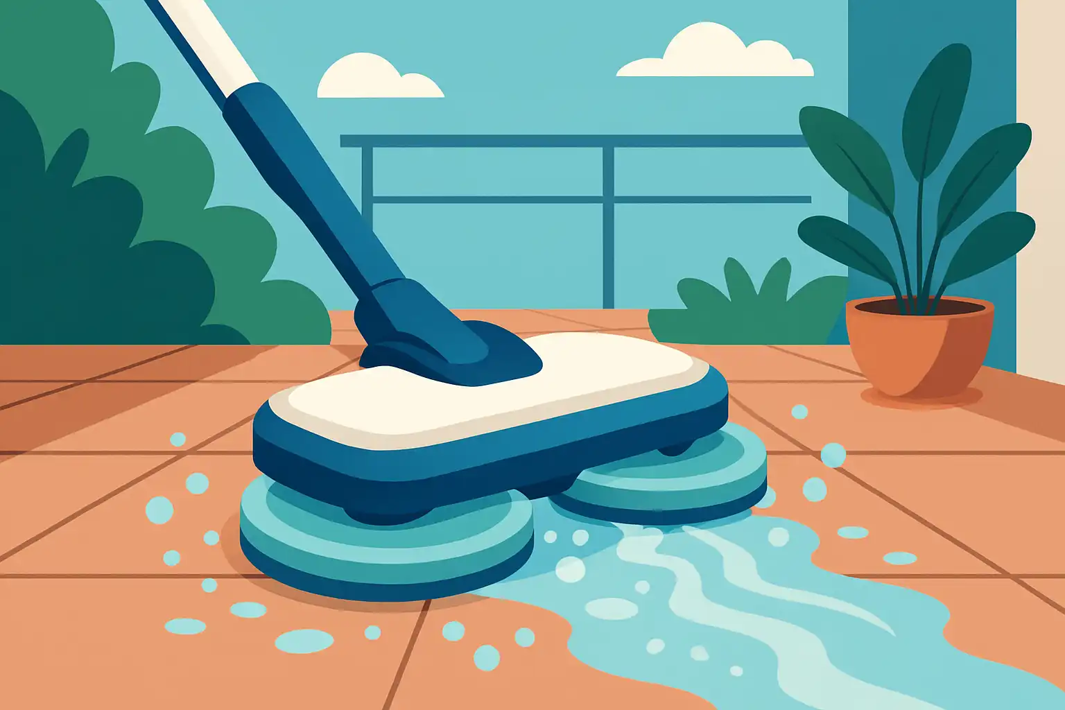 Kun je je elektrische dweil ook buiten gebruiken en zo maak je balkon en terras brandschoon