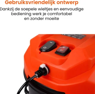 Kibani Nat/ Droogzuiger - Inclusief 3 flessen Reinigingsmiddel - Alleszuiger met Accessoires - met Sproeifunctie - 1600W - Tapijtreiniger - Inclusief Opzetstukken