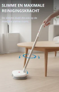 Voylà® Elektrische Dweil - 4 in 1 Elektrische Dweil - Elektrische Vloerreiniger - Zelfreinigingssysteem - Draadloos - Oplaadbaar - 60 min Accuduur - Perfect voor alle Vloertypen - Inclusief 2 gratis zelfreinigende pads en Waterdichte opbergtas