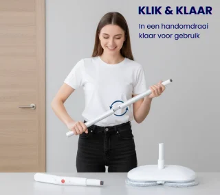 Voylà® Elektrische Dweil - 4 in 1 Elektrische Dweil - Elektrische Vloerreiniger - Zelfreinigingssysteem - Draadloos - Oplaadbaar - 60 min Accuduur - Perfect voor alle Vloertypen - Inclusief 2 gratis zelfreinigende pads en Waterdichte opbergtas