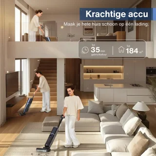Samako Aqualis S1 - Stofzuiger met Dweilfunctie - 2-1 Vloerreiniger - Nat Droog Dweil Stofzuiger - Zelfreiniging en Droging - 35min accuduur