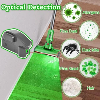 Dust Detector Light - LED Licht - Batterijen - Grijze Kunststof voor Stofzuiger Thuis Kantoor Accessoires