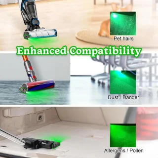 Dust Detector Light - LED Licht - Batterijen - Grijze Kunststof voor Stofzuiger Thuis Kantoor Accessoires