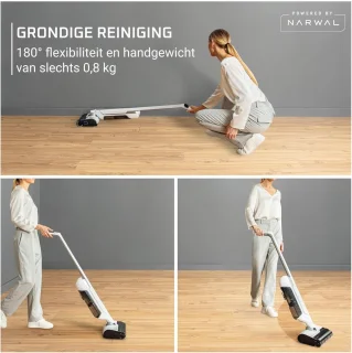 2-in-1 vloerreiniger en stofzuiger met zelfreinigend systeem – ideaal voor harde vloeren
