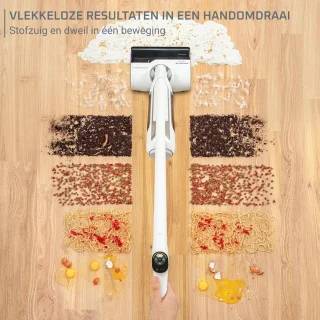 2-in-1 vloerreiniger en stofzuiger met zelfreinigend systeem – ideaal voor harde vloeren